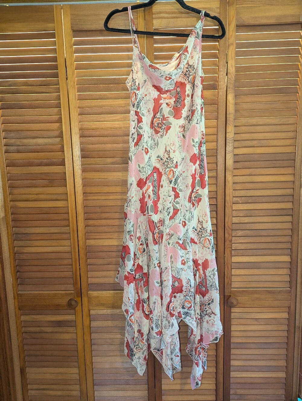 Vintage  Silk Floral Fairycore Asymmetrical Romantic Paisley Sharktooth Dress